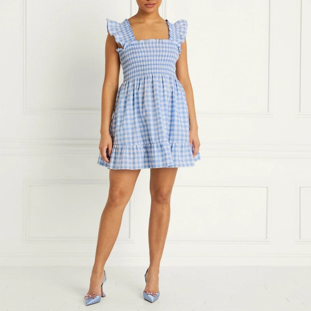 Hill House The Elizabeth Nap Dress - Color: Blue Jacquard Check - Size: XL